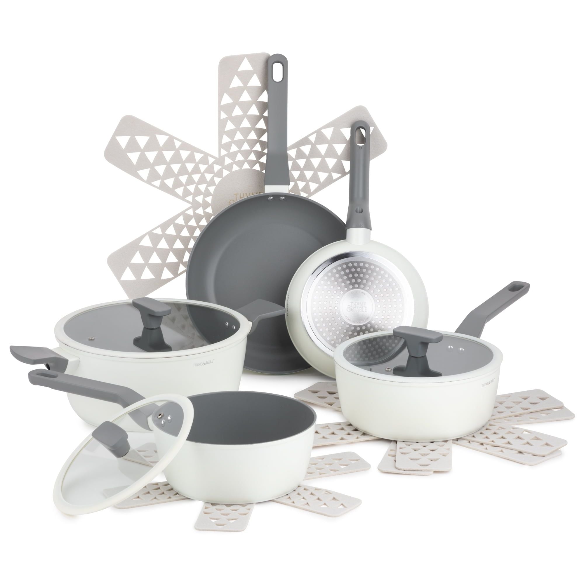 Eden 12-Piece Non-Stick Cookware Set – Off White