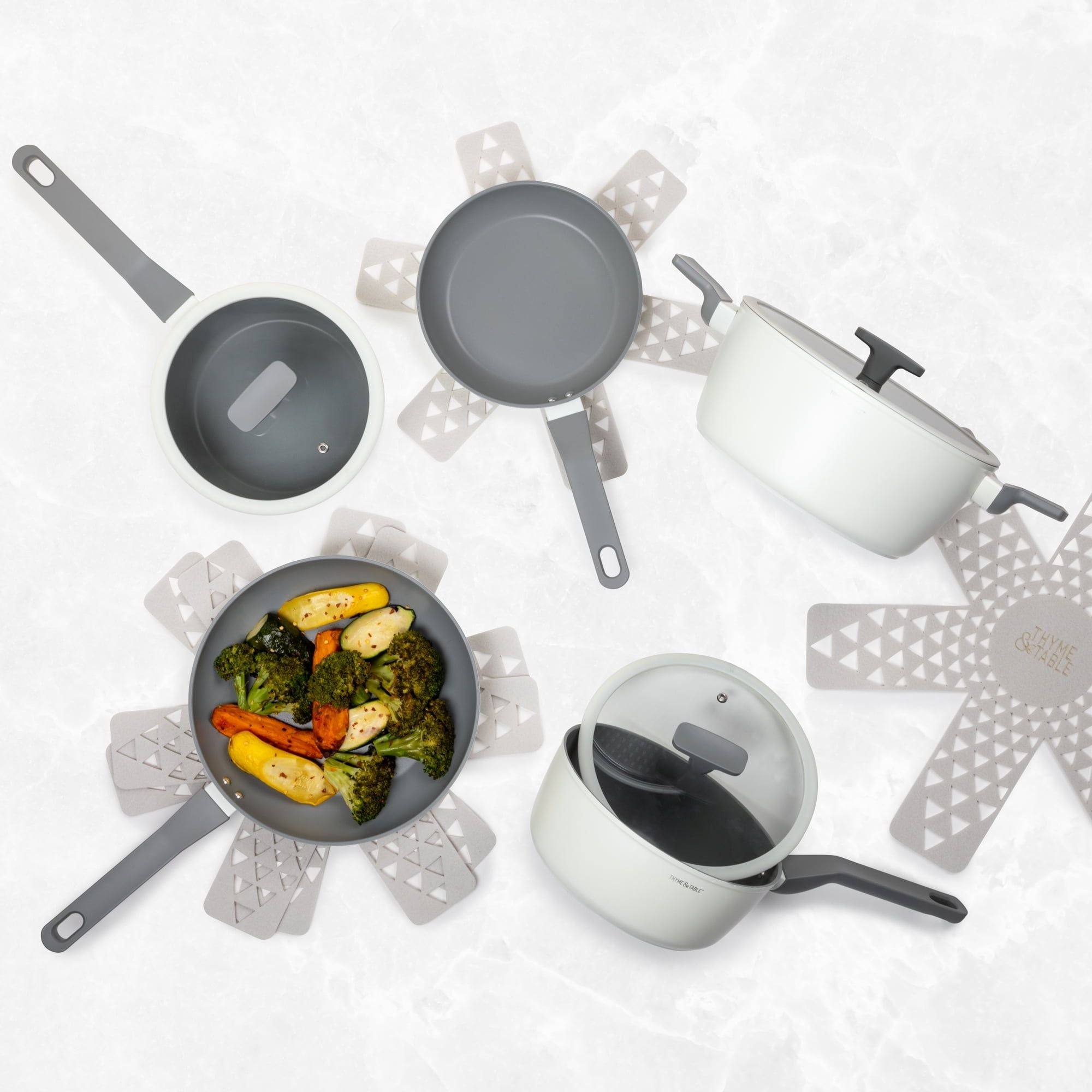 Eden 12-Piece Non-Stick Cookware Set – Off White