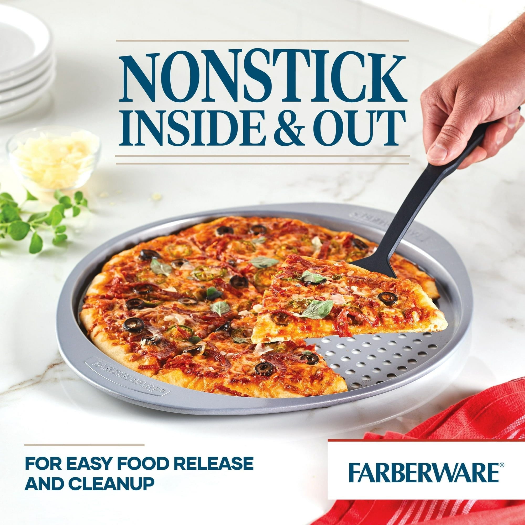 13-Inch Round Nonstick Gray Pizza Crisper Bakeware Pan