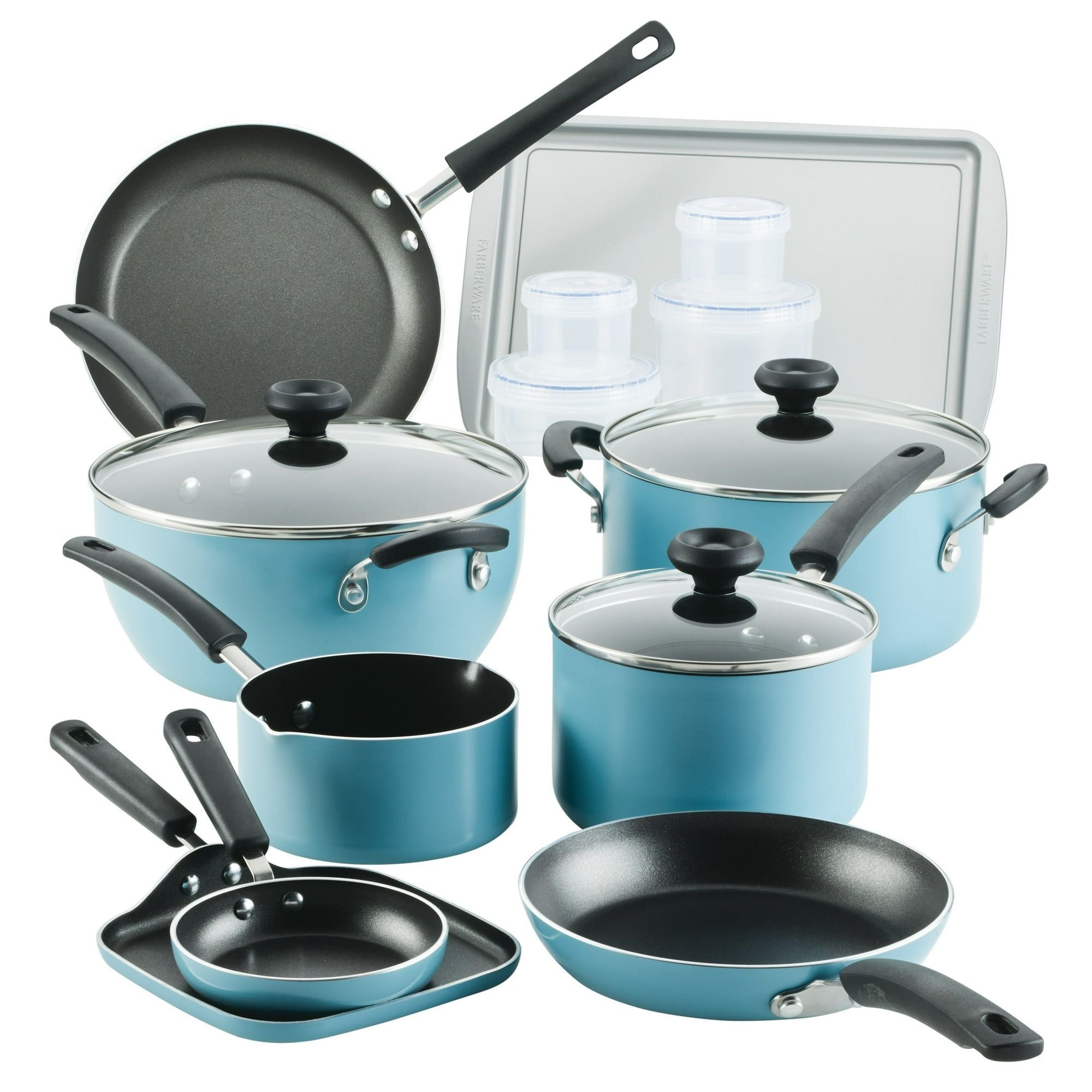 20-Piece Aluminum Nonstick Cookware Set – Aqua