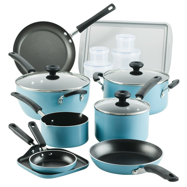 20-Piece Aluminum Nonstick Cookware Set – Aqua