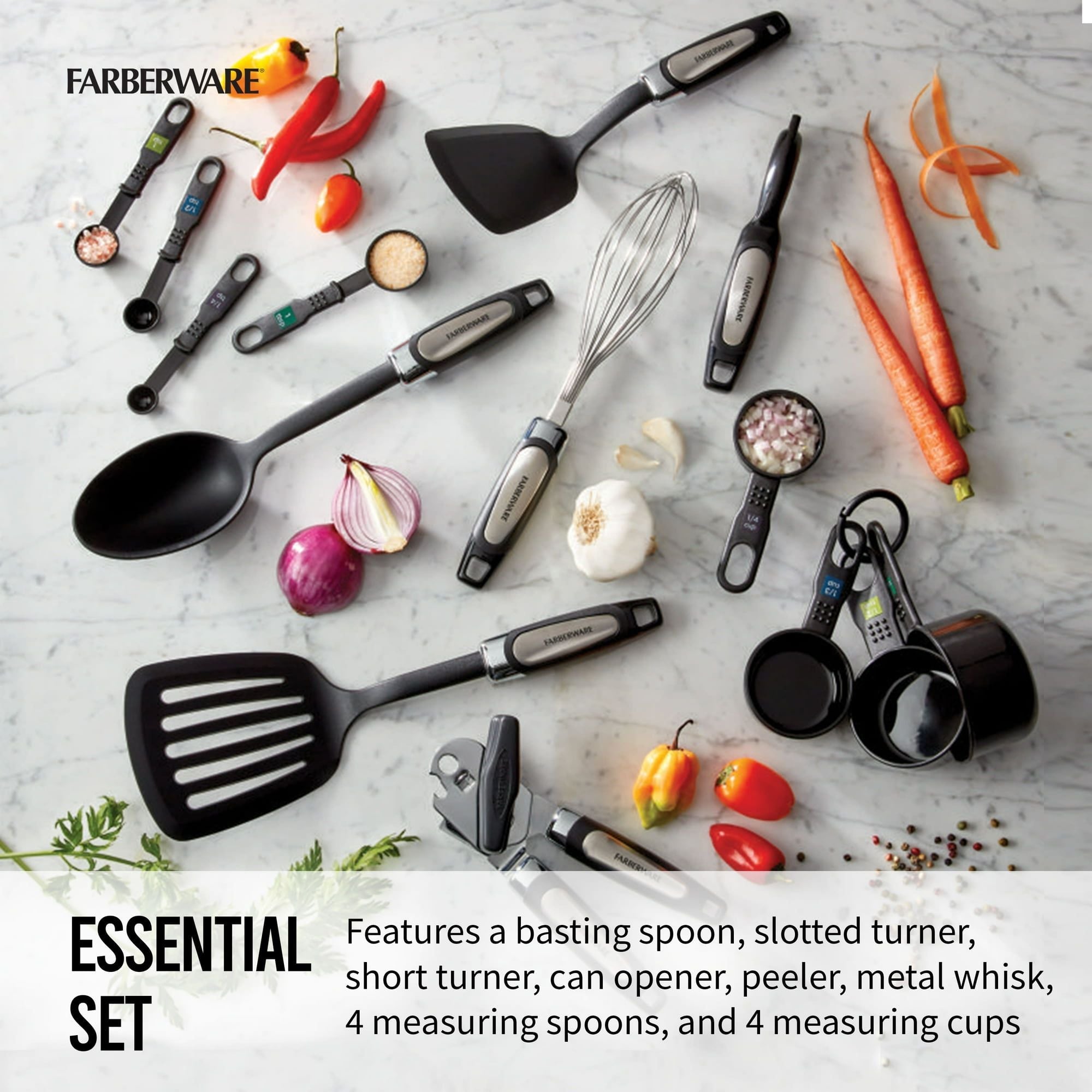 Professional 14-piece Kitchen Tool and Gadget Set in Black