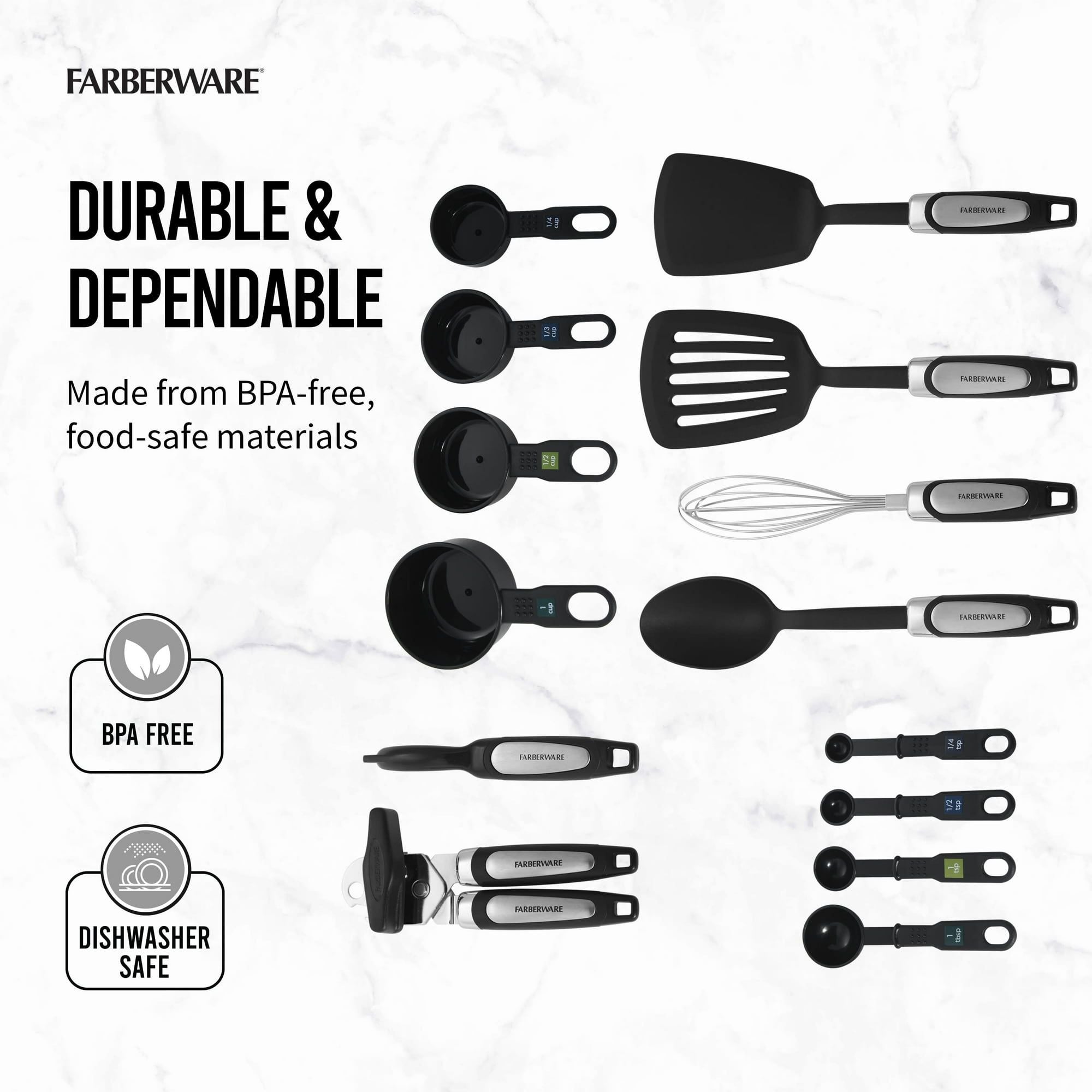Professional 14-piece Kitchen Tool and Gadget Set in Black