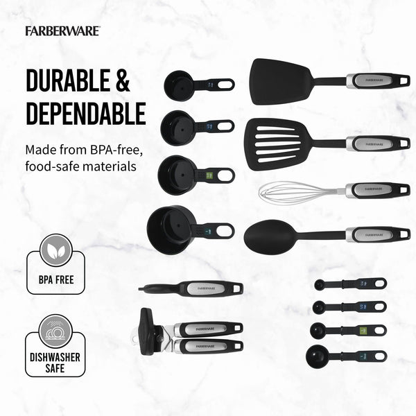 Professional 14-piece Kitchen Tool and Gadget Set in Black
