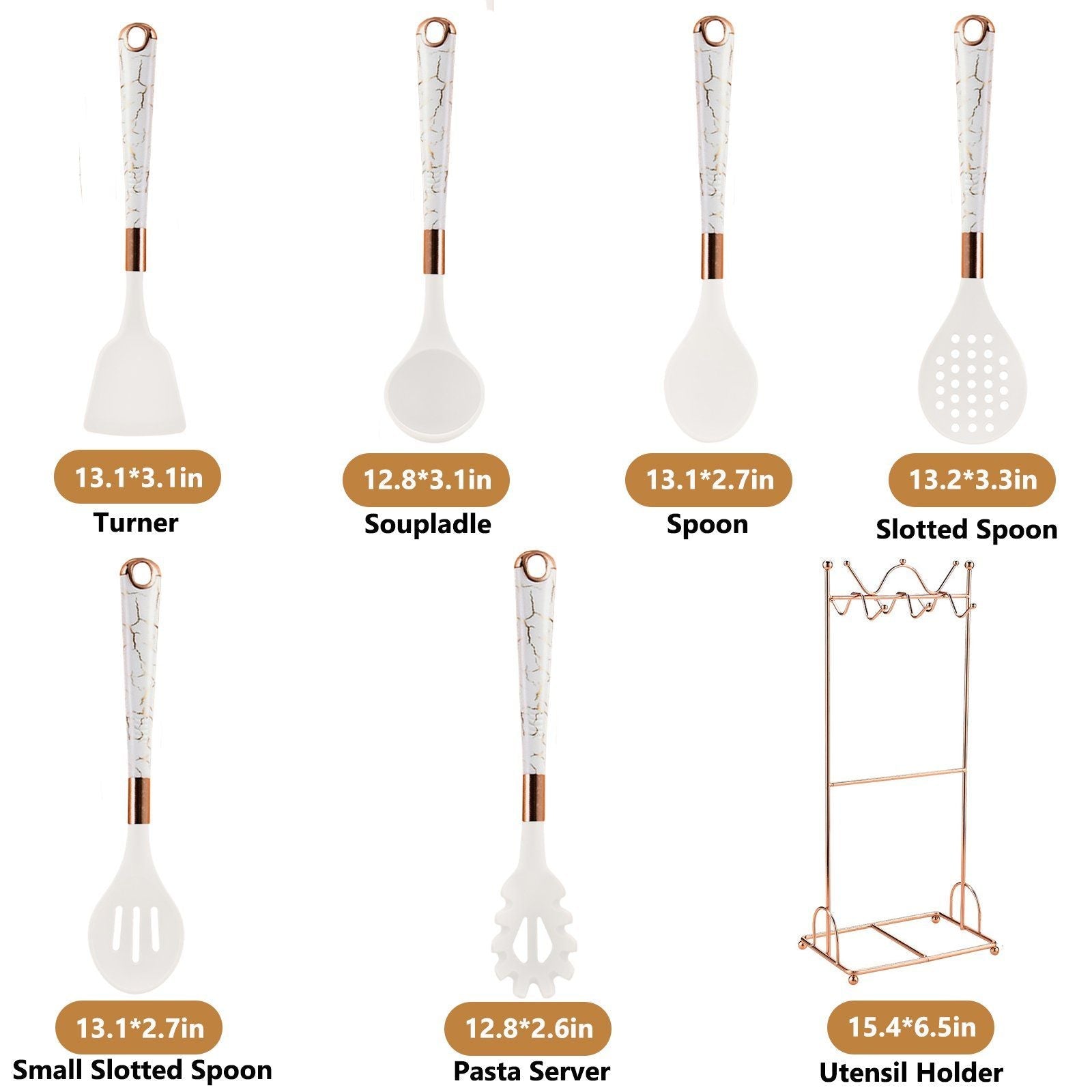 7-Piece Silicone Kitchen Utensil Set with Holder