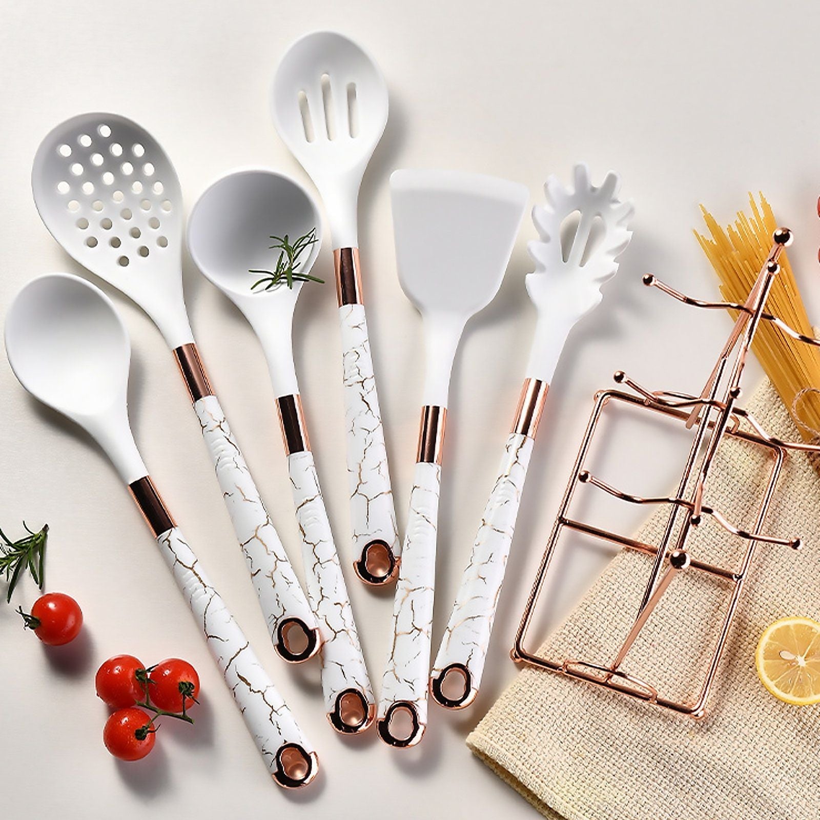 7-Piece Silicone Kitchen Utensil Set with Holder