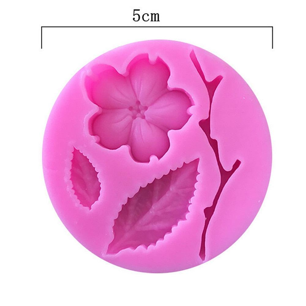 Silicone Peach Blossom Flower Mold for Fondant Cake Decorating