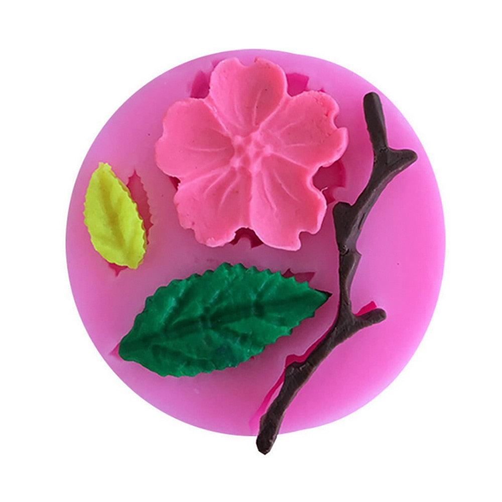 Silicone Peach Blossom Flower Mold for Fondant Cake Decorating