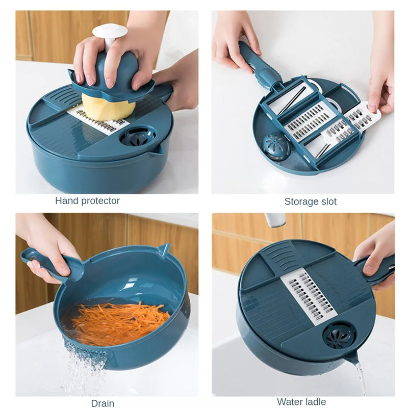 Multifunctional Vegetable Cutter & Potato Shredder with Container