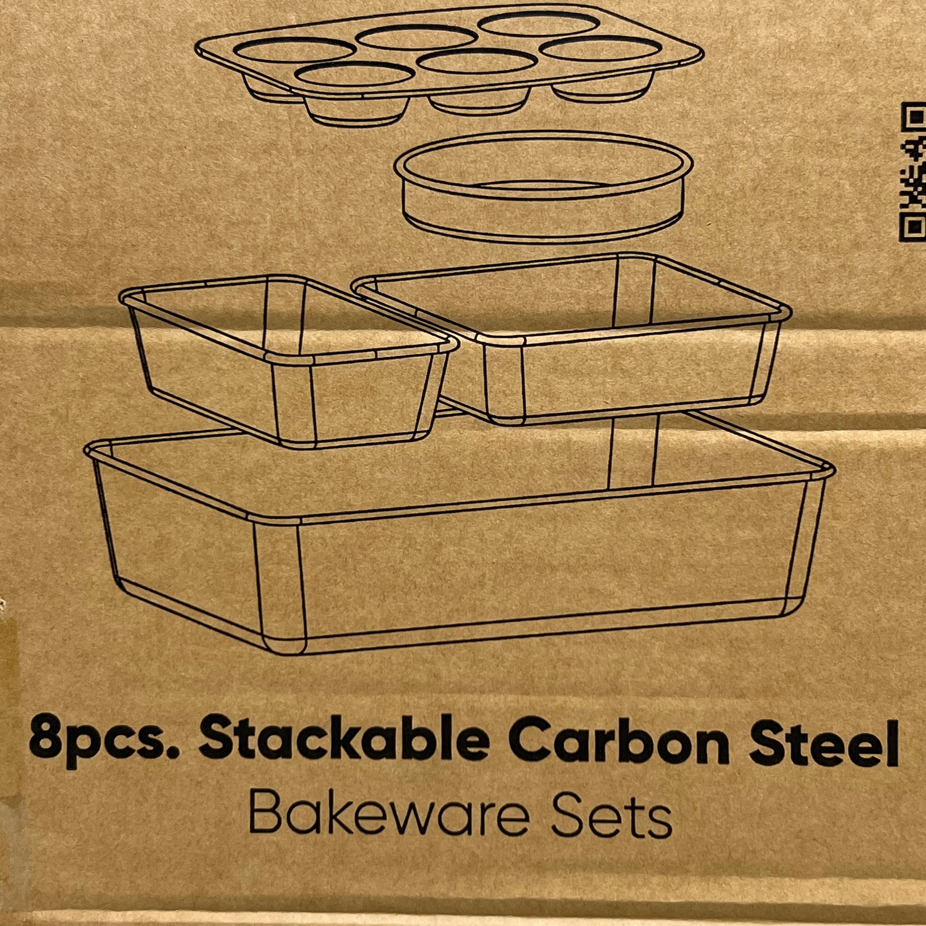 8-Piece Nonstick Stackable Bakeware Set 11x16 Inch
