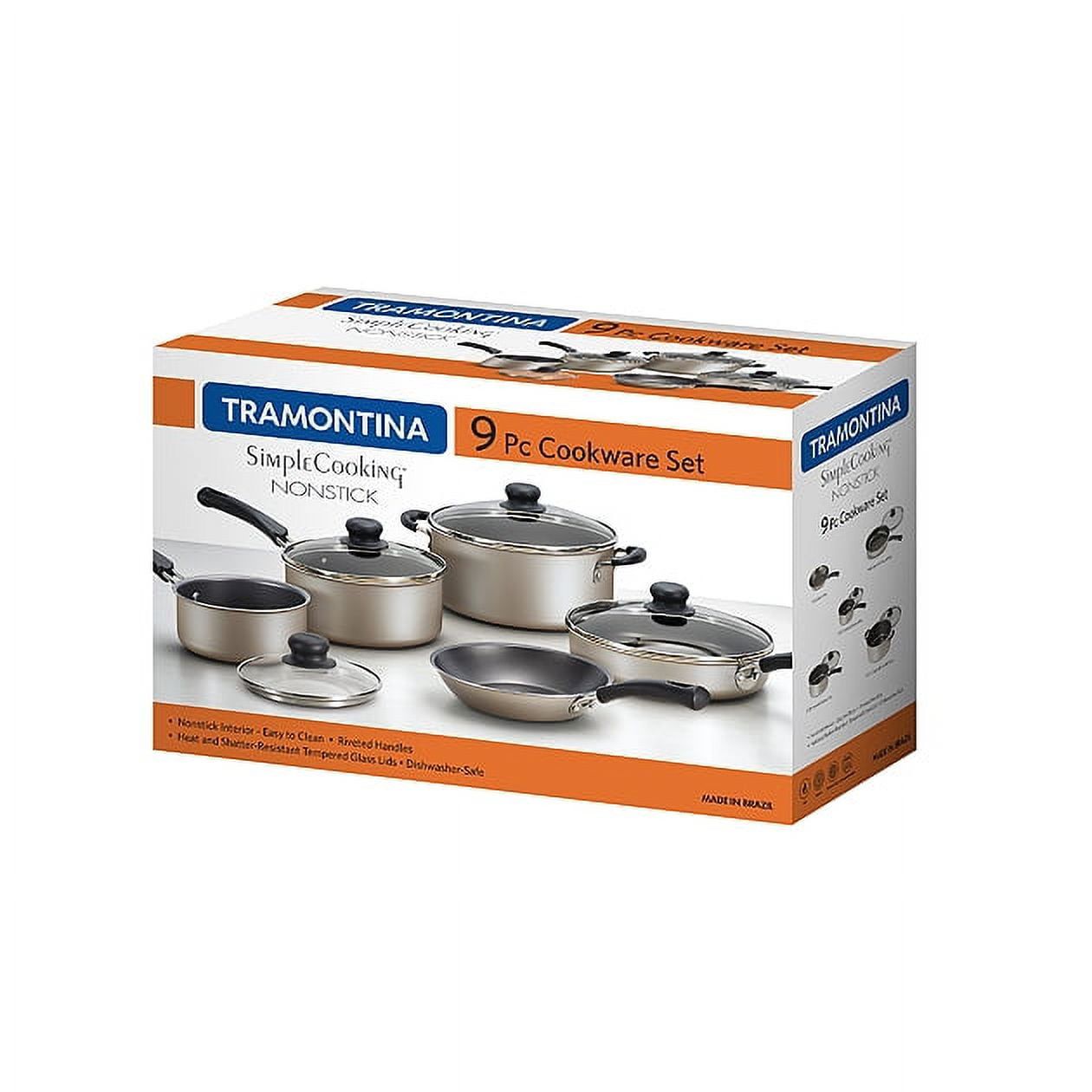 9-Piece Non-Stick Cookware Set – Champagne