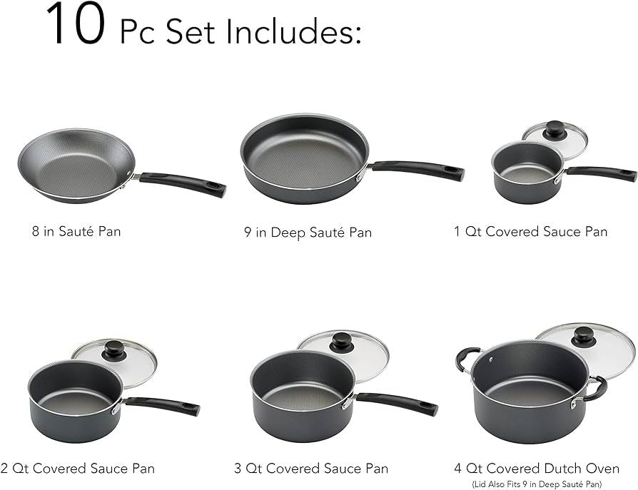 9-Piece Non-Stick Cookware Set – Champagne