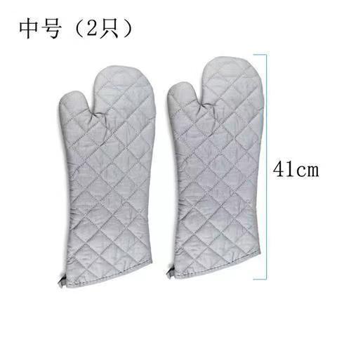 58cm Heat-Resistant Cotton Long Oven Gloves for BBQ Cooking