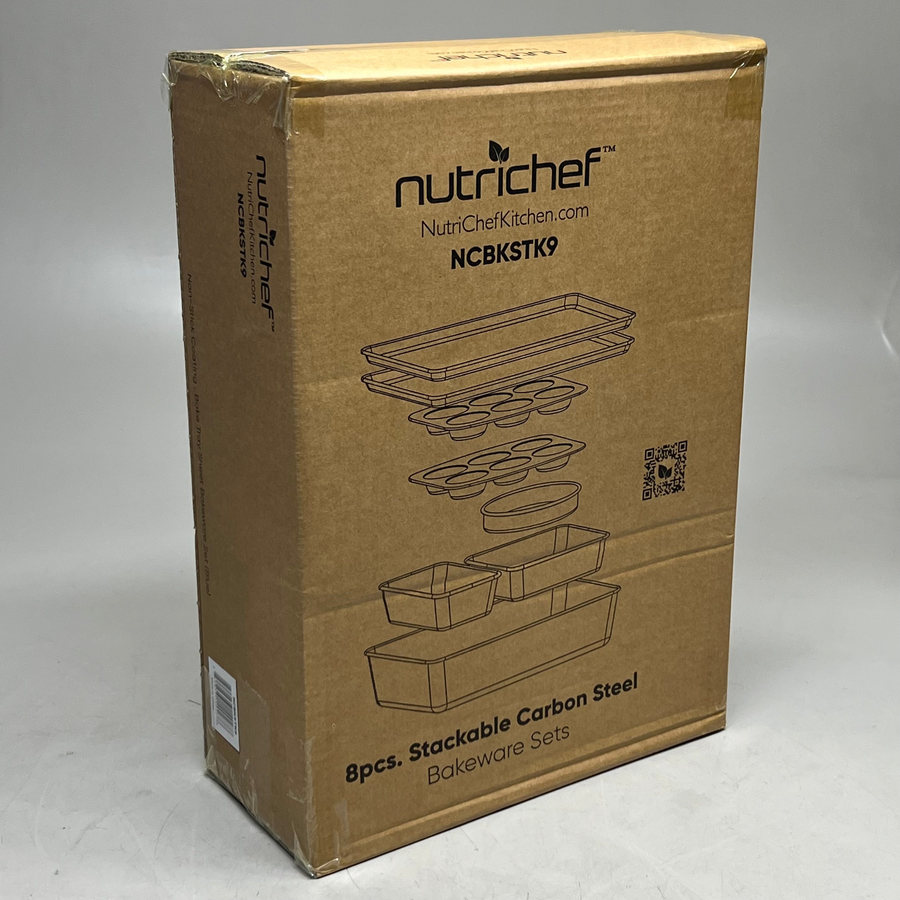 8-Piece Nonstick Stackable Bakeware Set 11x16 Inch