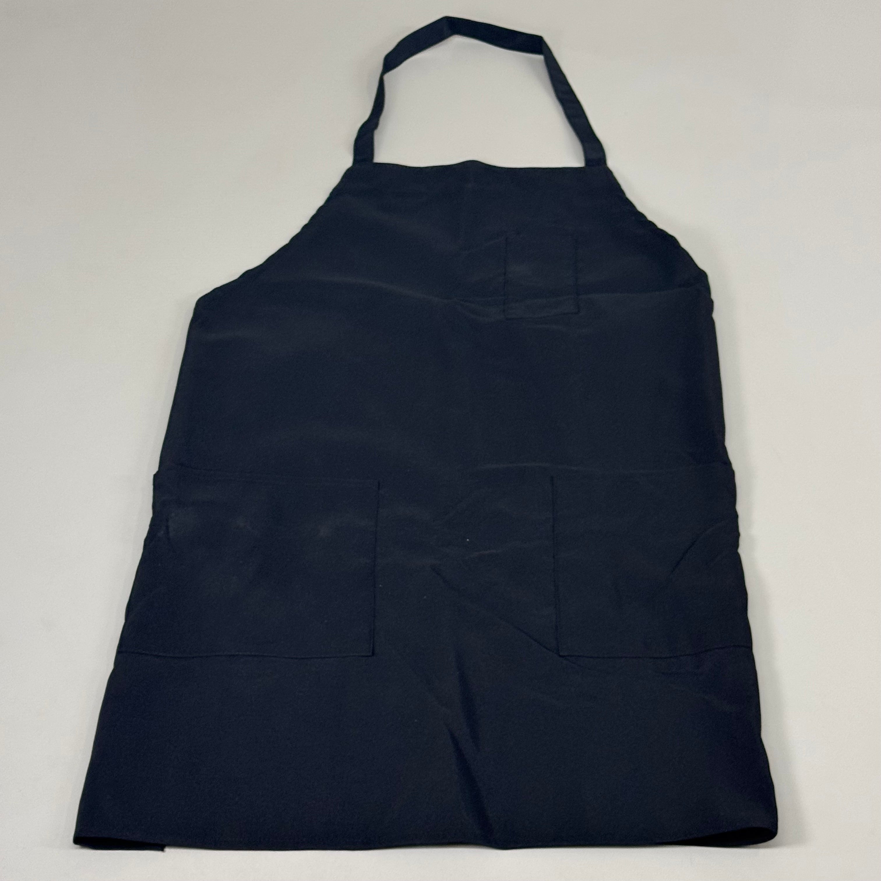 Chef Apron (12 Pack) 3 Pockets Tubular Tie 100% Polyester Sz OSFM Black