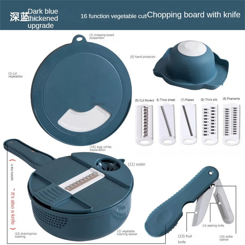 Multifunctional Vegetable Cutter & Potato Shredder with Container
