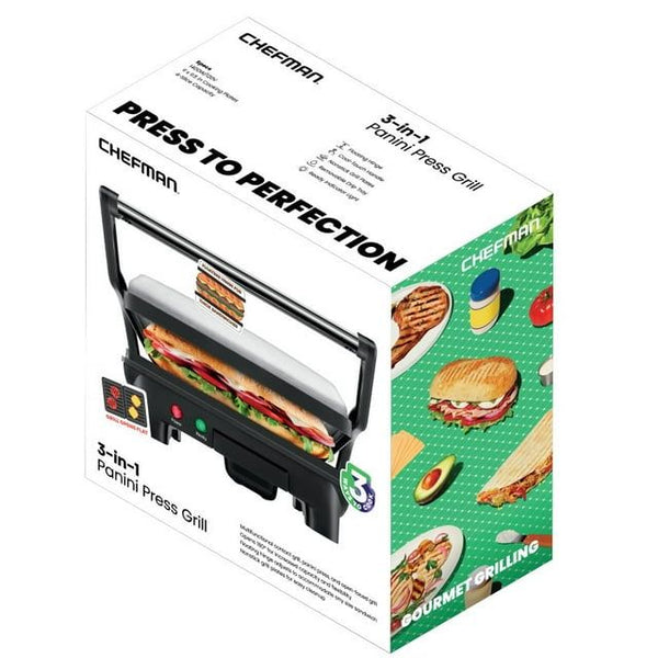 3-in-1 Electric Panini Press & Indoor Grill