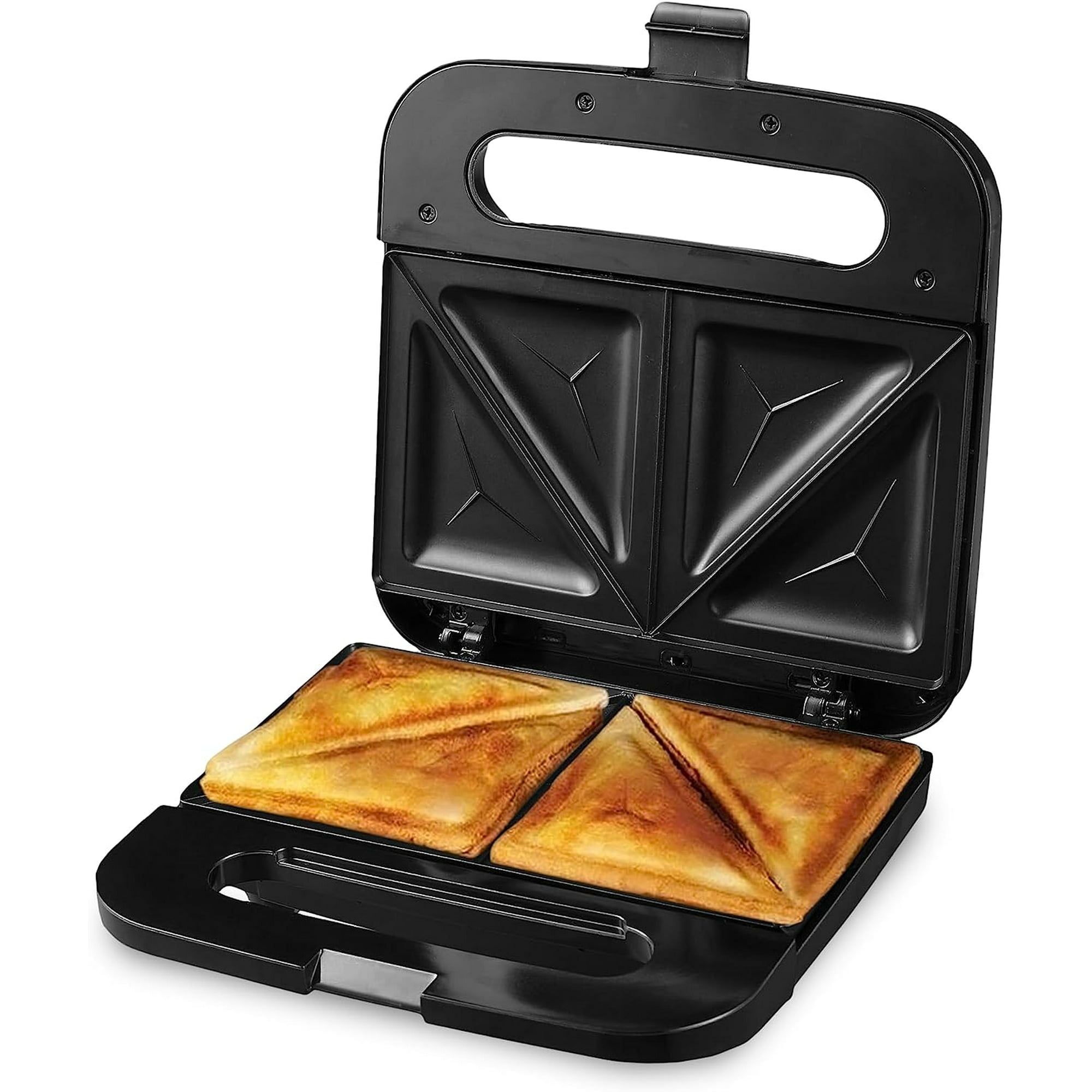 Electric Sandwich Maker with Non-Stick Plates – Black