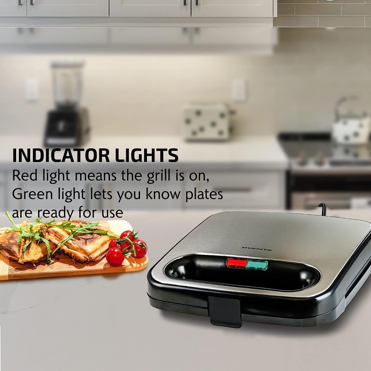 Electric Sandwich Maker with Non-Stick Plates – Black