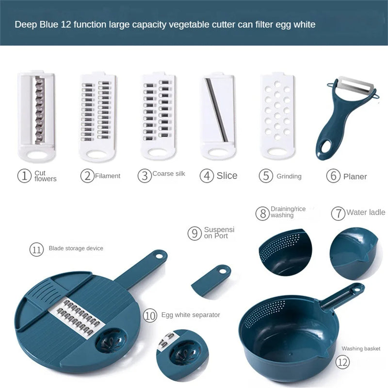 Multifunctional Vegetable Cutter & Potato Shredder with Container