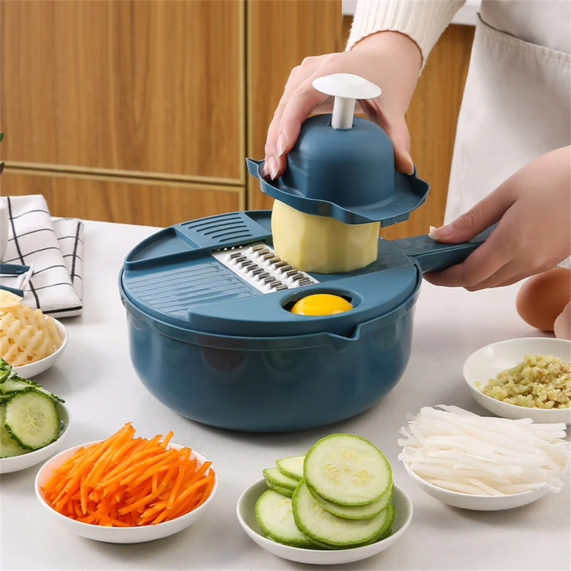 Multifunctional Vegetable Cutter & Potato Shredder with Container