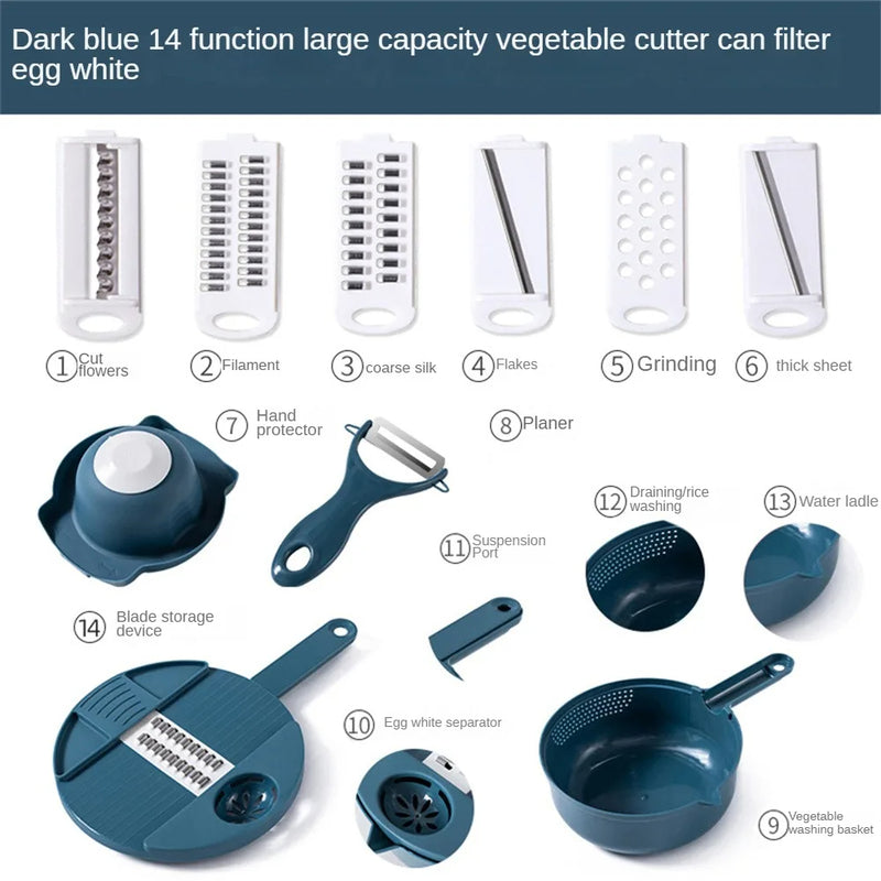 Multifunctional Vegetable Cutter & Potato Shredder with Container