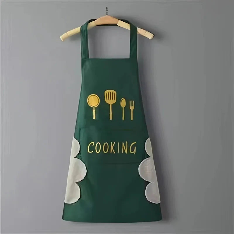Unisex Adjustable PVC Kitchen Apron with Pocket