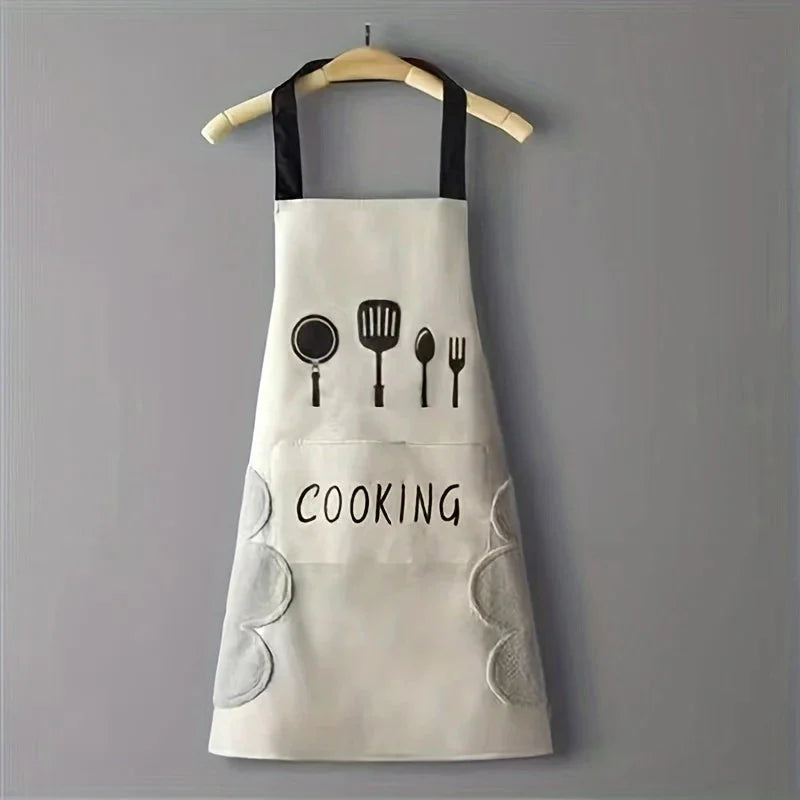 Unisex Adjustable PVC Kitchen Apron with Pocket