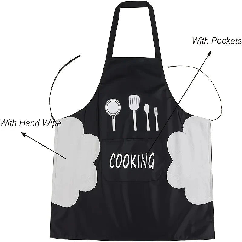 Unisex Adjustable PVC Kitchen Apron with Pocket