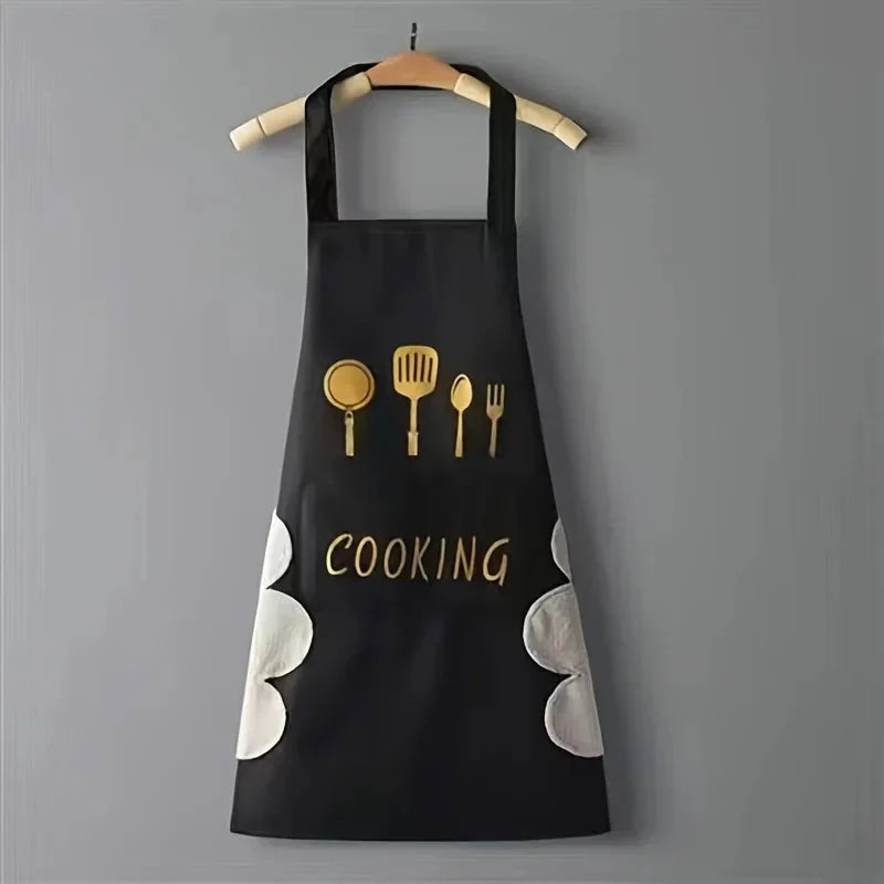 Unisex Adjustable PVC Kitchen Apron with Pocket