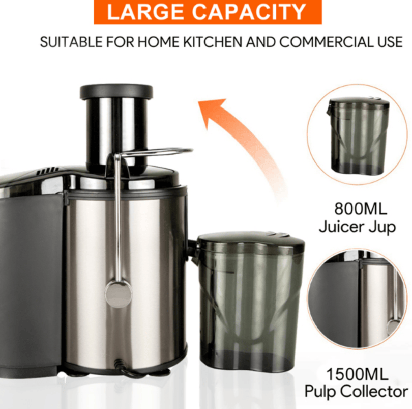 1100W 2.5L Multi-Function Centrifugal Juicer – BPA Free