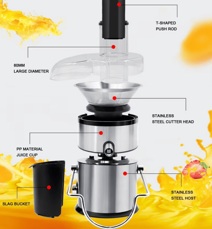 1100W 2.5L Multi-Function Centrifugal Juicer – BPA Free