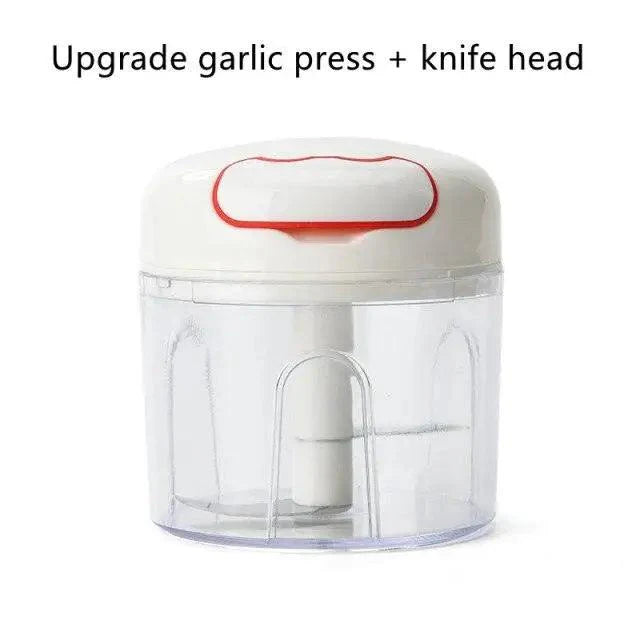 White Mini Multifunctional Vegetable Press & Pull Chopper
